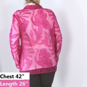 Chico's Special Occasion Silk Shirt Fuchsia 2 L
